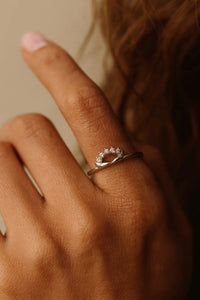 Crowned Heart Aurora — 925 Silver Diamond Rings for Queens of Everyday Grace