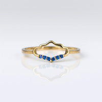 Celestial Crest Sapphire Glow — 925 Silver Sapphire Rings for Dreams That Rise Higher