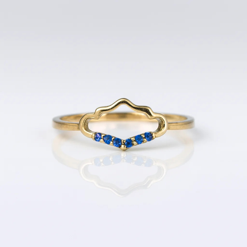 Celestial Crest Sapphire Glow — 925 Silver Sapphire Rings for Dreams That Rise Higher