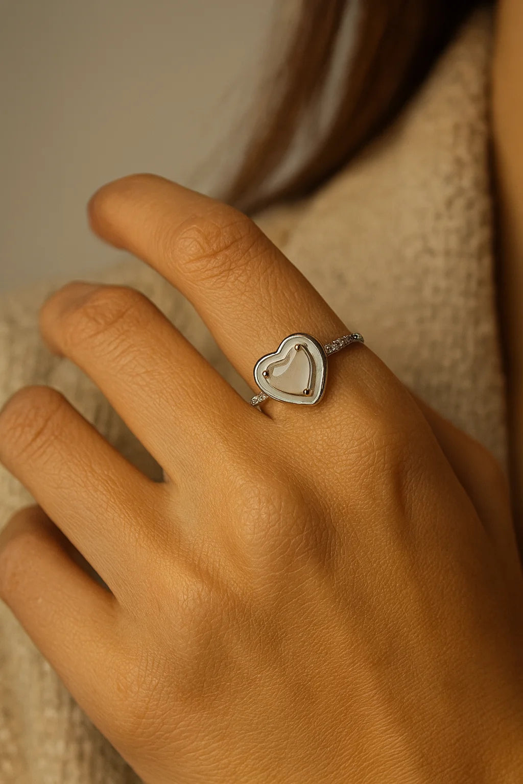 Moonlit Heart Reverie — 925 Silver Diamond Rings for Softly Spoken Forevers