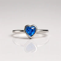 Ocean Heart Sapphire — 925 Silver Rings for Love as Deep as the Sea