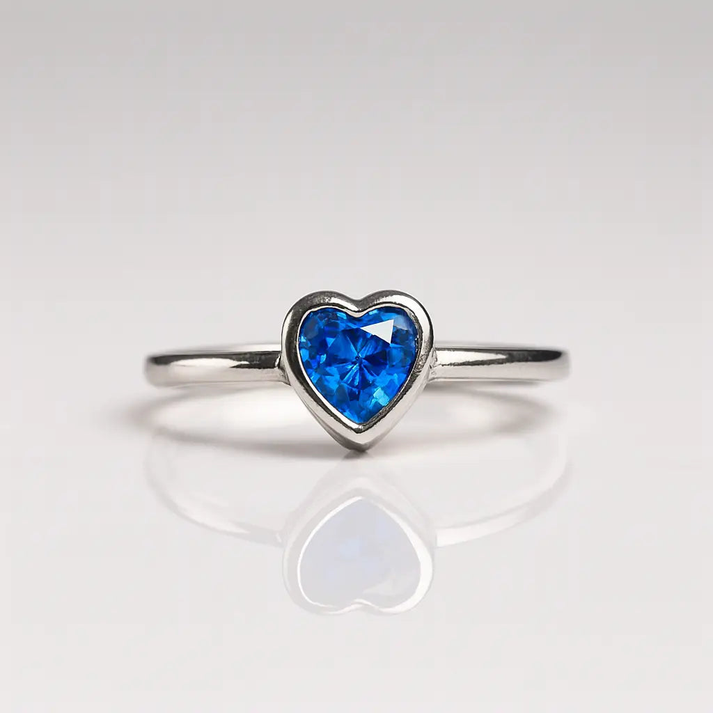 Ocean Heart Sapphire — 925 Silver Rings for Love as Deep as the Sea