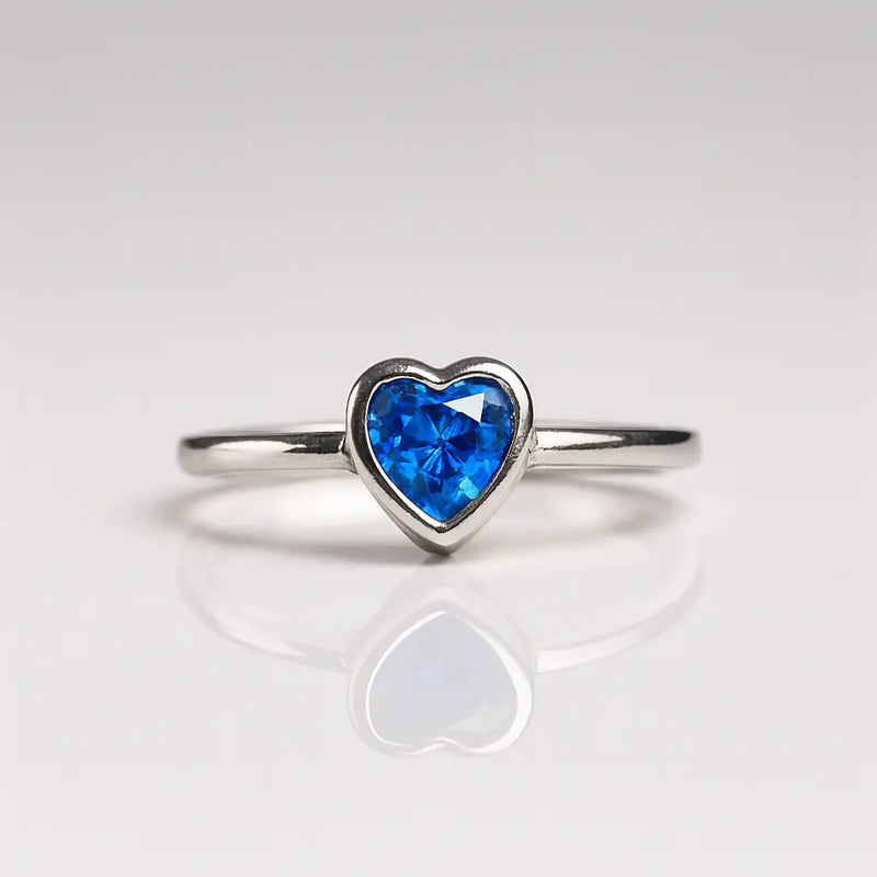 Ocean Heart Sapphire — 925 Silver Rings for Love as Deep as the Sea
