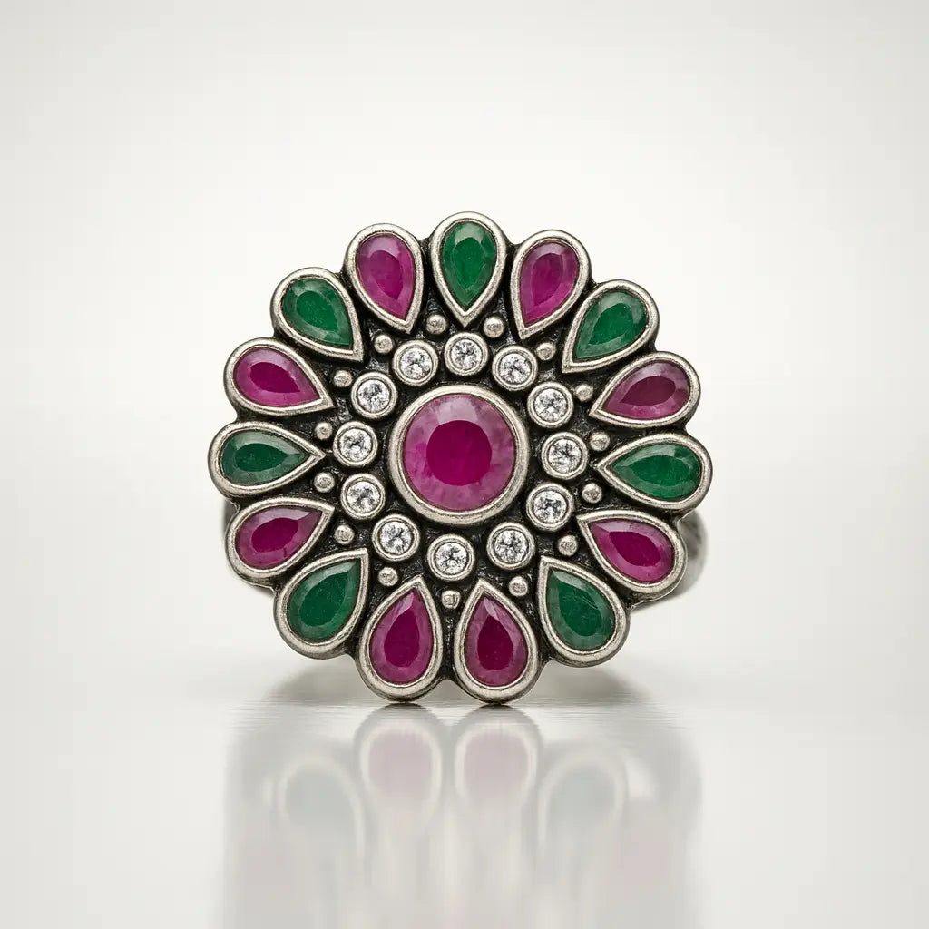 Enchanted Blossom — 925 Silver Floral Rings for Timeless Beauty