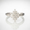 Divine Stardust — 925 Diamond Cluster Silver Rings Radiating Ethereal Beauty