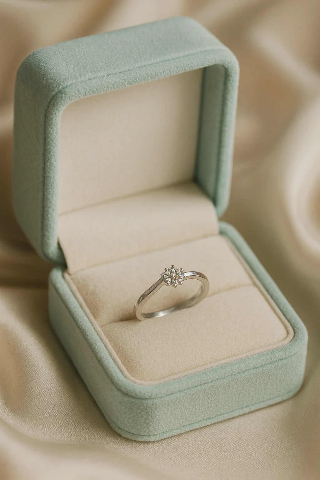 Starlit Grace — 925 Silver Cluster Diamond Rings for Radiant Brilliance