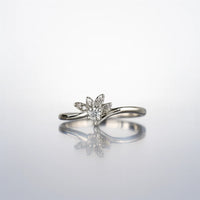 Dawn Petal Serenade — 925 Silver Diamond Rings for Love in Gentle Bloom