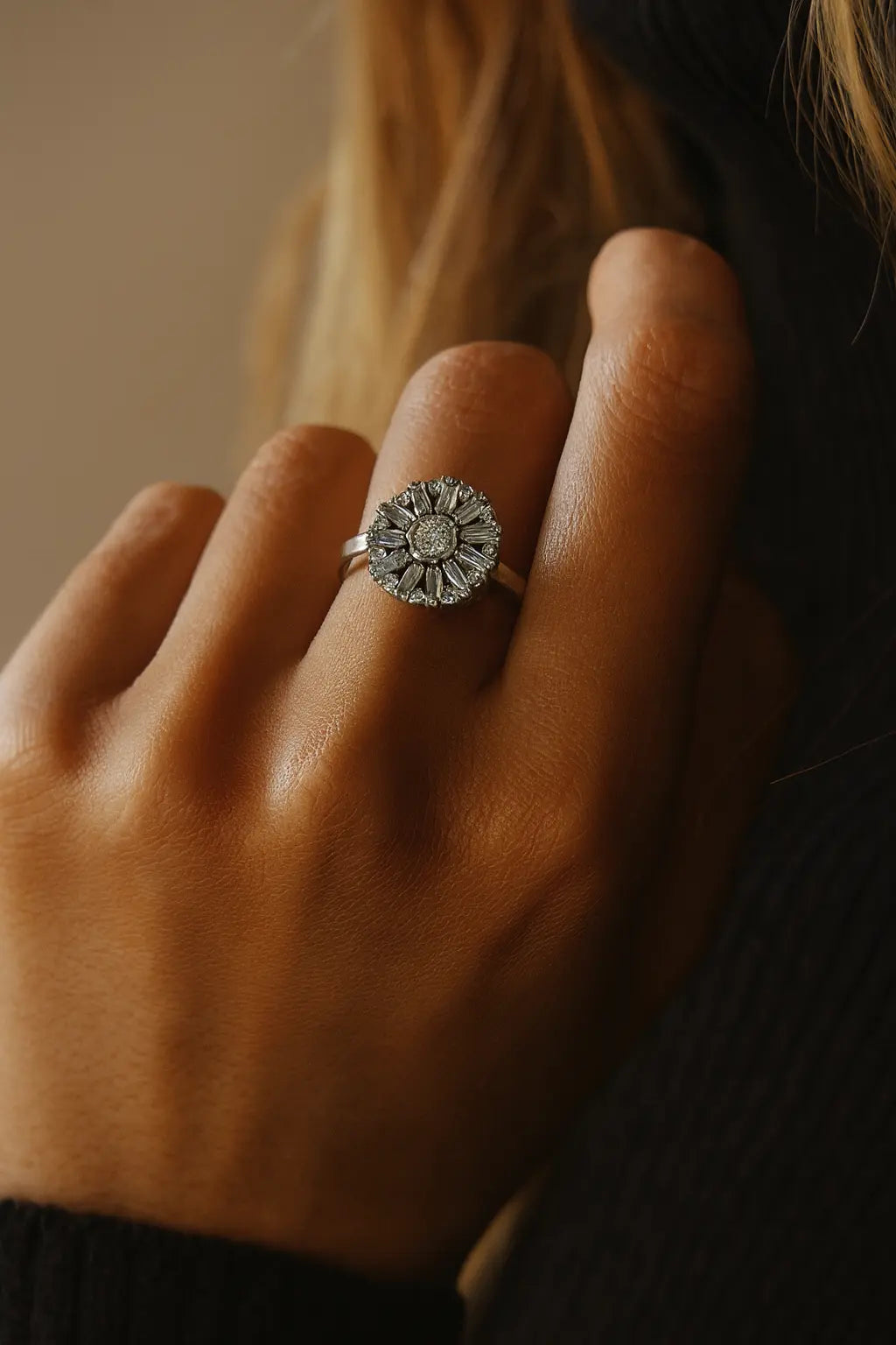 Sunburst Elegance — Breathtaking Silver Ritual Solé Rings for Radiant Occasions