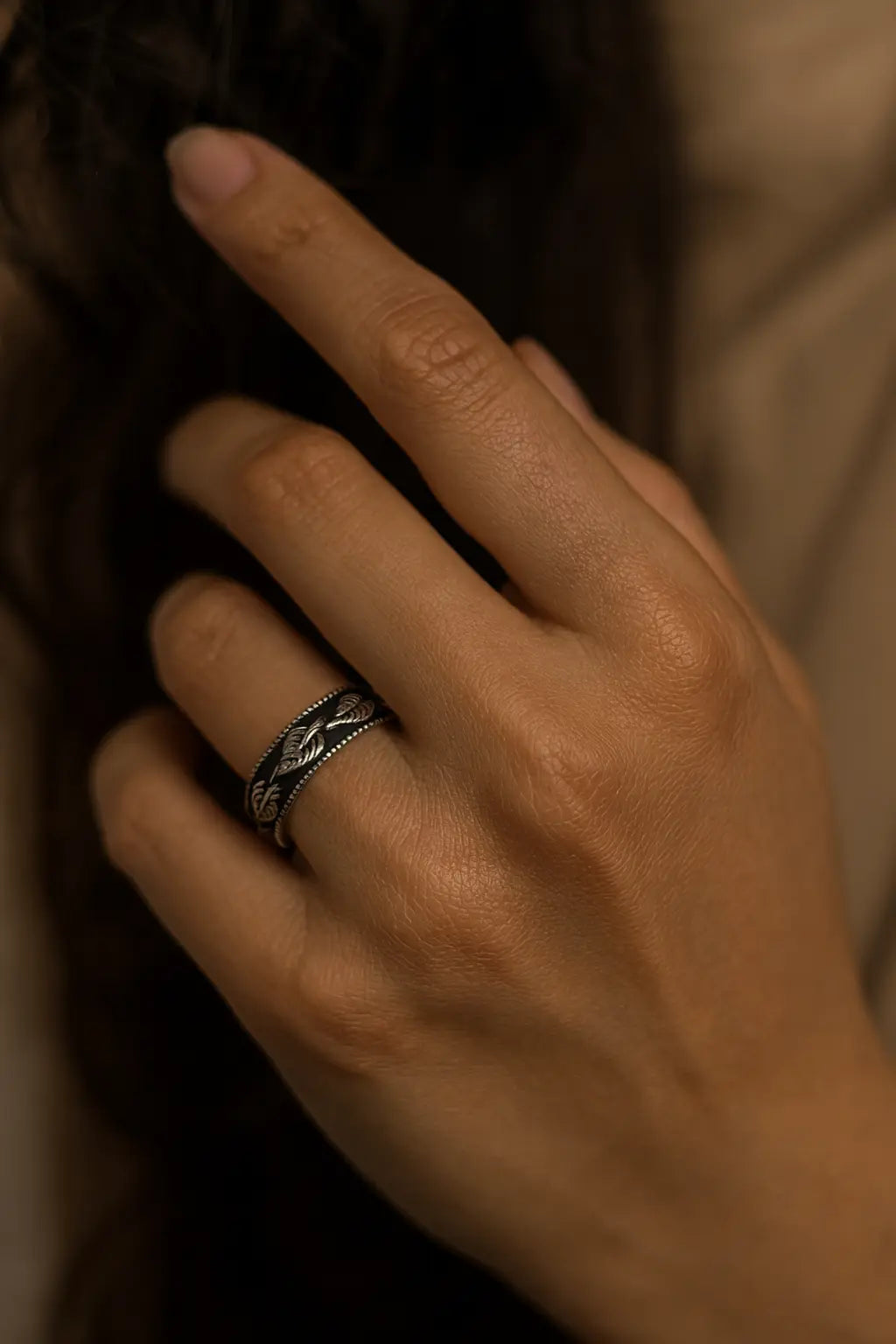 Enchanted Forest Whisper — Oxidized Silver Rings with Nature’s Grace