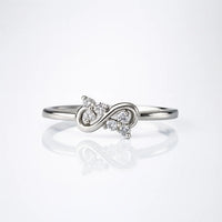 Infinity Kiss Lumiere — 925 Silver Diamond Rings for Promises Without End