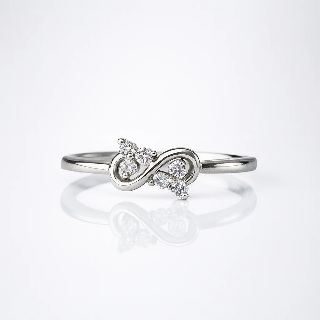 Infinity Kiss Lumiere — 925 Silver Diamond Rings for Promises Without End