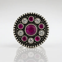Majestic Ruby Radiance — 925 Oxidised Silver Rings for Timeless Elegance