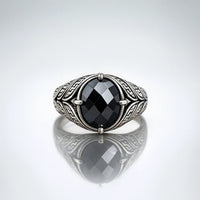 The Midnight Sovereign – A Regal Black Onyx Silver Rings