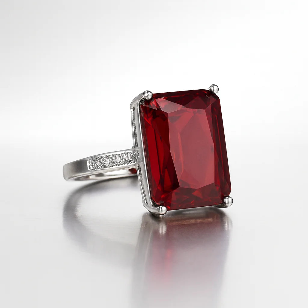 Crimson Legacy Radiance — 925 Silver Ruby Diamond Rings for Love That Dares Forever