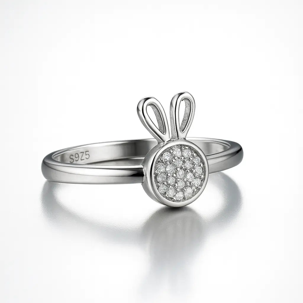 Enchanted Whimsy — 925 Silver Bunny Rings for Playful Elegance