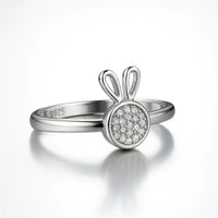 Enchanted Whimsy — 925 Silver Bunny Rings for Playful Elegance