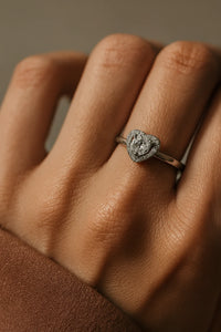 Heartfelt Brilliance — 925 Silver Heart Diamond Rings for Eternal Devotion