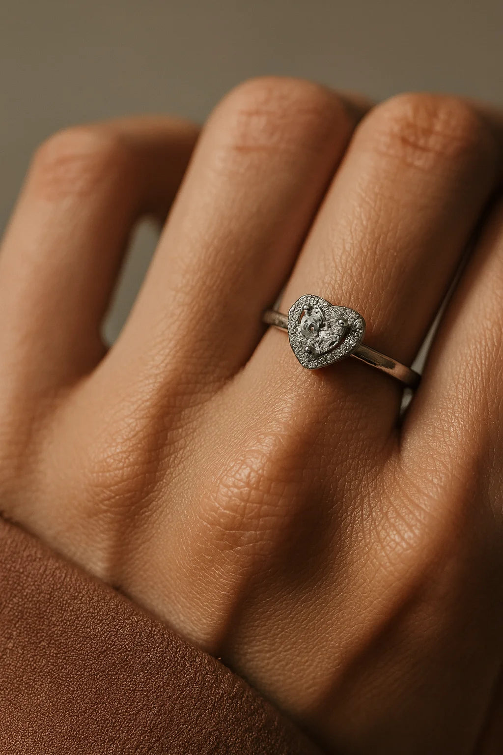 Heartfelt Brilliance — 925 Silver Heart Diamond Rings for Eternal Devotion