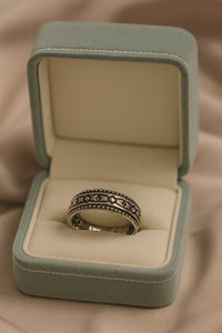 Echoes of Valor — Oxidised 925 Silver Patterned Rings for Fearless Hearts