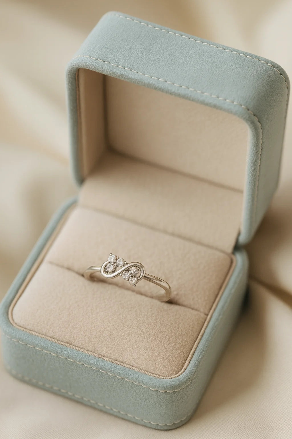 Infinity Kiss Lumiere — 925 Silver Diamond Rings for Promises Without End