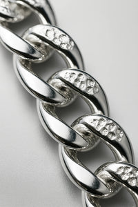 Hammered Premium Silver Cuban Link Bracelet for Men – Textured Heavy Style Bracelet
