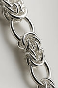 Imperial Knot-Link Silver Bracelet – Handwoven Detailing for Bold, Refined Masculine Style
