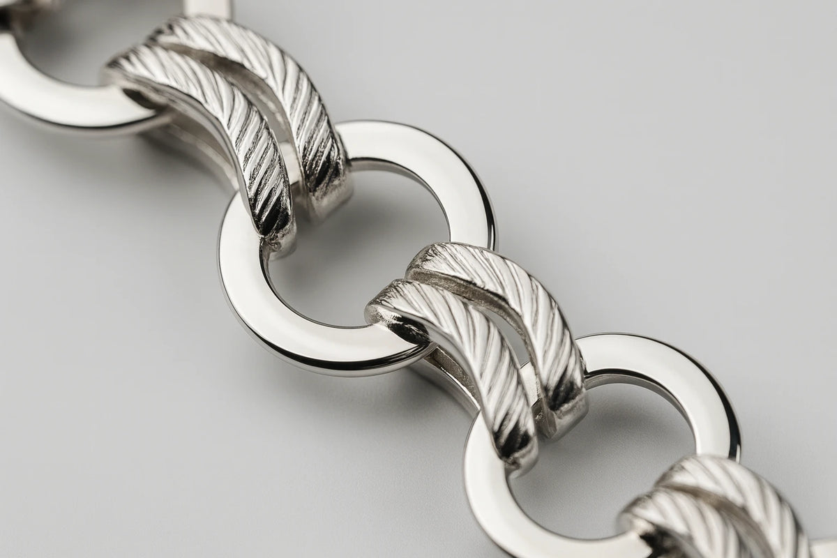 Heritage Weave Silver Bracelet – Textured Rope & Polished Link Fusion for Elevated Masculine Style