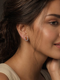 Celestial Elegance: Oxidised Silver and Golden Citrine Earrings