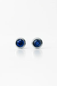 Emerald Radiance: Majestic Oxidised Silver Stud Earrings