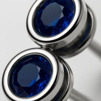 Emerald Radiance: Majestic Oxidised Silver Stud Earrings