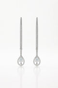 Celestial Symphony: Luminous Oxidised Silver Teardrop Earrings