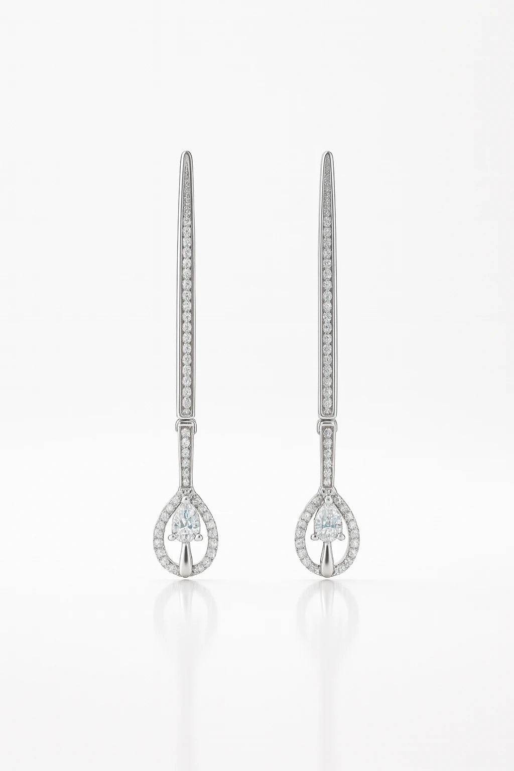 Celestial Symphony: Luminous Oxidised Silver Teardrop Earrings