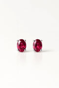 Radiant Allure: Captivating Oxidised Silver with Ruby Earrings