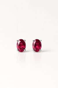 Radiant Allure: Captivating Oxidised Silver with Ruby Earrings