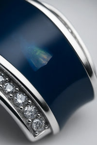 Azure Dream: Captivating Blue Stone Oxidised Silver Stud Earrings