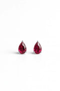 Radiant Allure: Luxurious Ruby Oxidised Silver Stud Earrings
