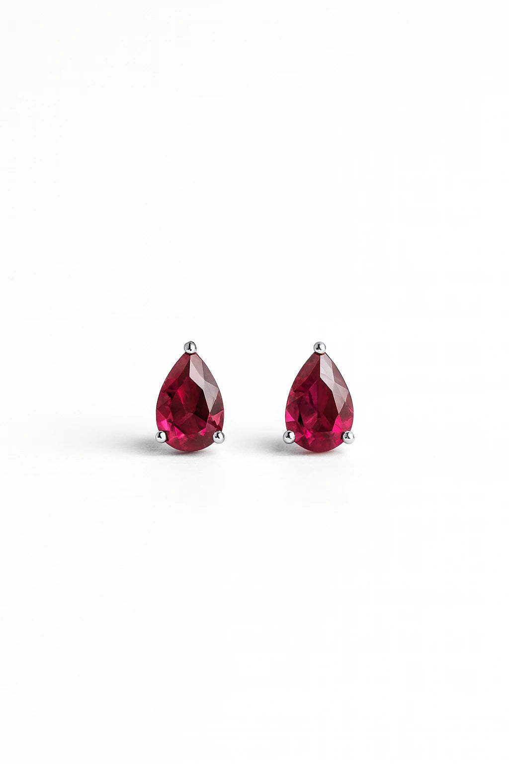 Radiant Allure: Luxurious Ruby Oxidised Silver Stud Earrings