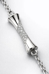 Premium 925 Sterling Silver Pavé Bar Bracelet for Women | Elegant Adjustable Bracelet | Luxury Silver Minimalist Jewelry Gift