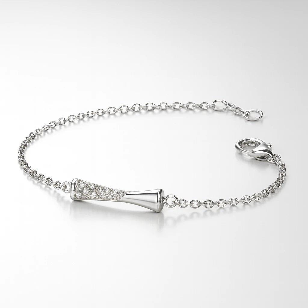 Premium 925 Sterling Silver Pavé Bar Bracelet for Women | Elegant Adjustable Bracelet | Luxury Silver Minimalist Jewelry Gift