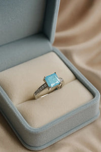 Ocean's Whisper — 925 Silver Aquamarine Rings for Serene Elegance