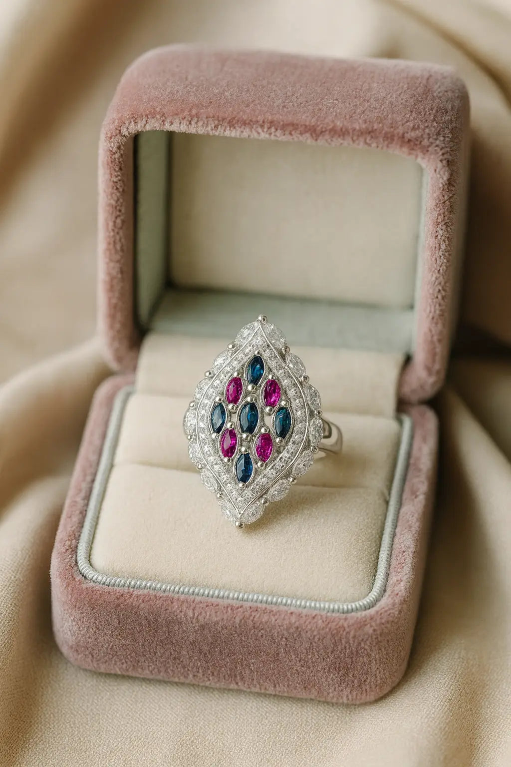 Enchanted Sapphire & Ruby — 925 Silver Rings for a Tale of Timeless Elegance