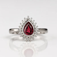 The Majestic Crimson Teardrop — 925 Silver Ruby Rings for Unforgettable Moments