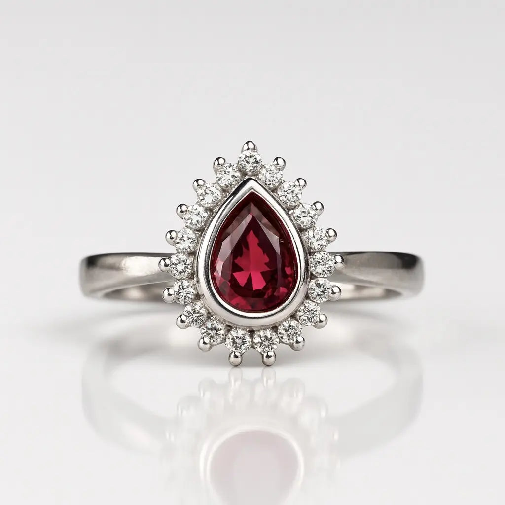 The Majestic Crimson Teardrop — 925 Silver Ruby Rings for Unforgettable Moments