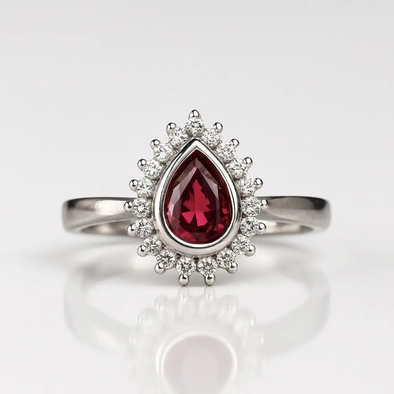 The Majestic Crimson Teardrop — 925 Silver Ruby Rings for Unforgettable Moments