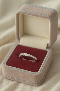 Hexagonal Sparkle—Stackable Silver Rings for Modern Sophistication