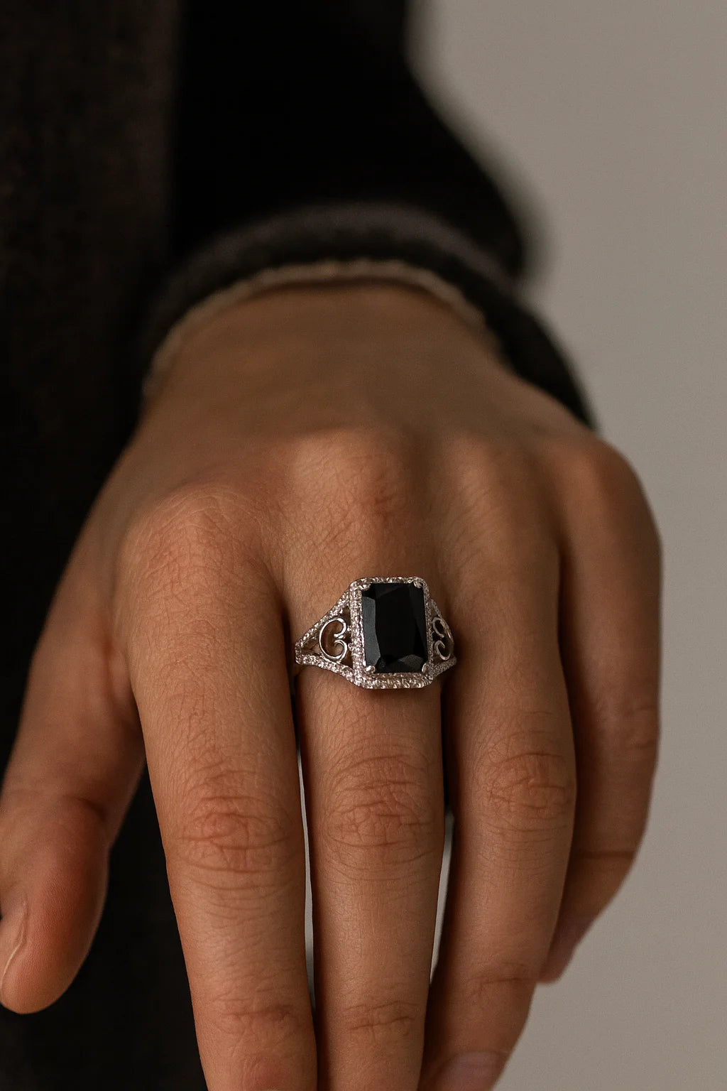 Eternal Midnight — 925 Silver Sapphire Rings for Timeless Elegance