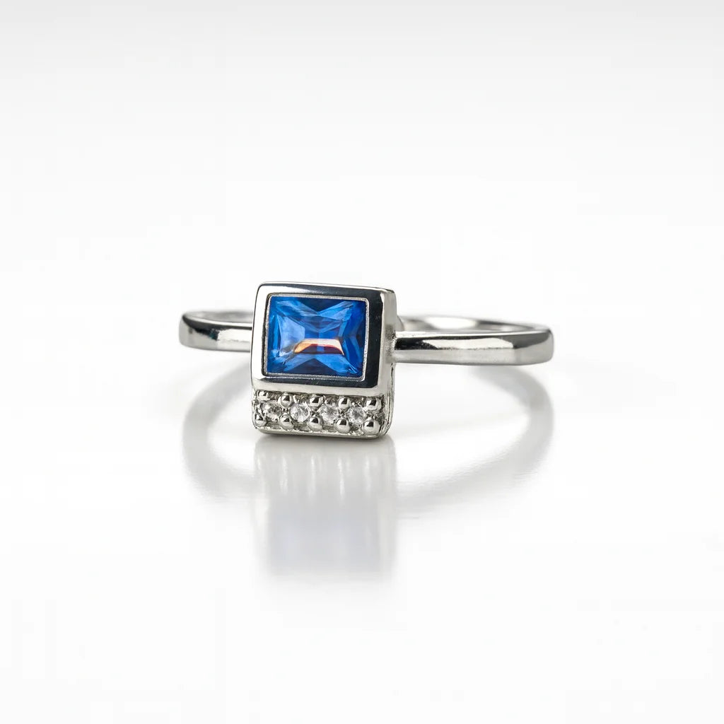 Azure Symphony — 925 Silver Rings with Sapphire Radiance