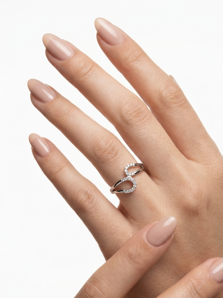 Whispering Elegance: Sterling Silver Rings with Diamond Sparks