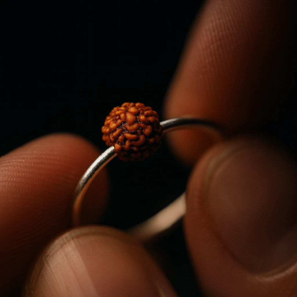 Rings of Sacred Serenity – The Minimalist Premium Silver Authentic Rudraksh Heritage Band