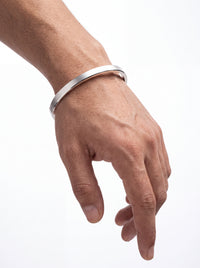 925 Silver Mens Kada Sculpted Curve with Mirror Polish